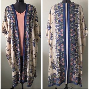 Boho Longline Floral Kimono